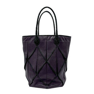 Bottega Veneta handbag leather python purple black
